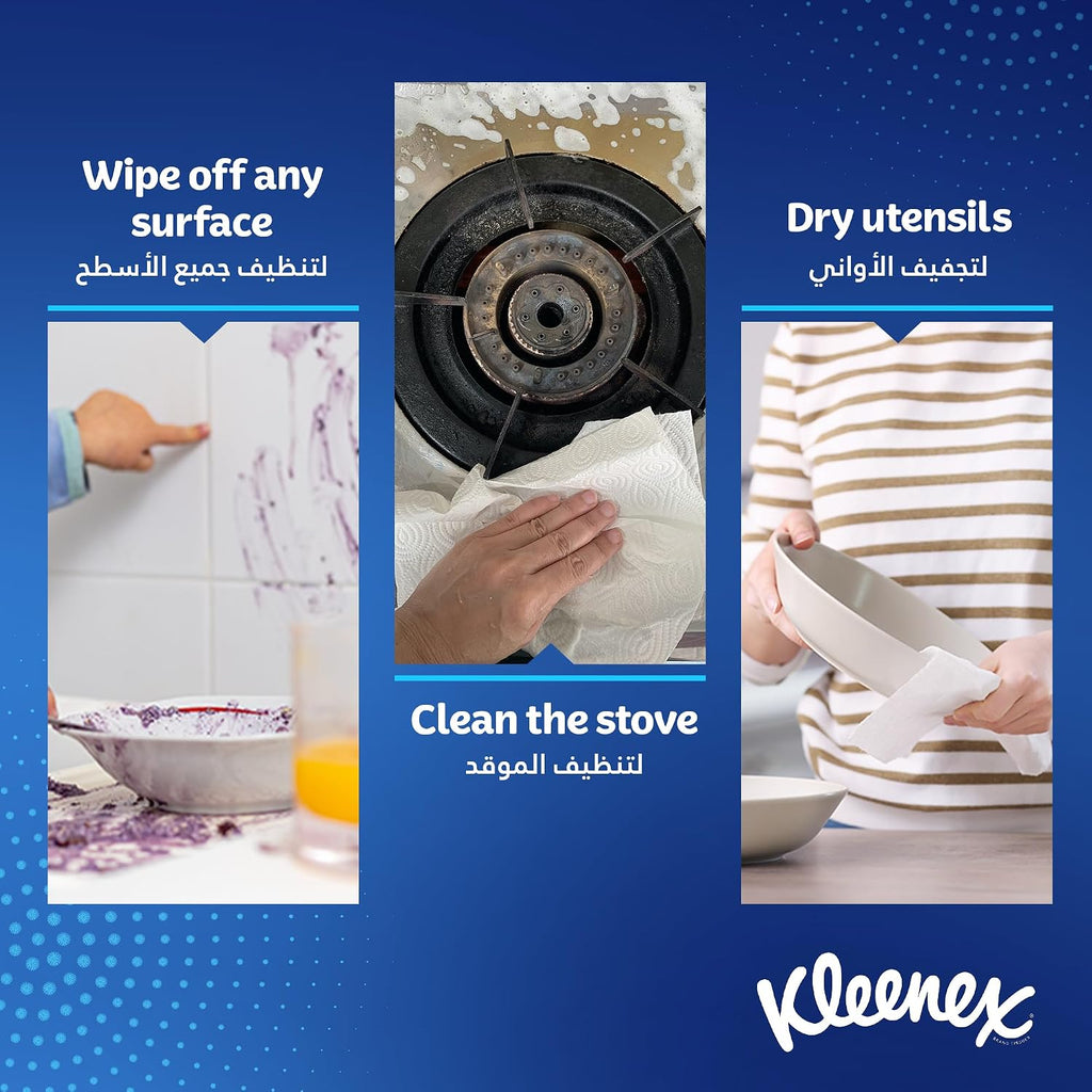 Kleenex Multi Purpose Kitchen Tissue Paper Towel, 2 PLY, 1 Roll x 90 Sheets, Absorbent Towels for all Surfaces — additional view 5