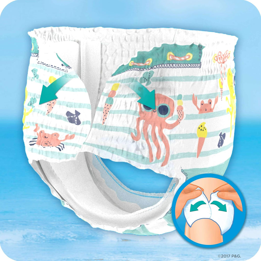 Pampers Splashers Disposable Swimming Trunks Size 3-4 (6-11kg) for Optimum Protection in the Water - 12 Nappies
