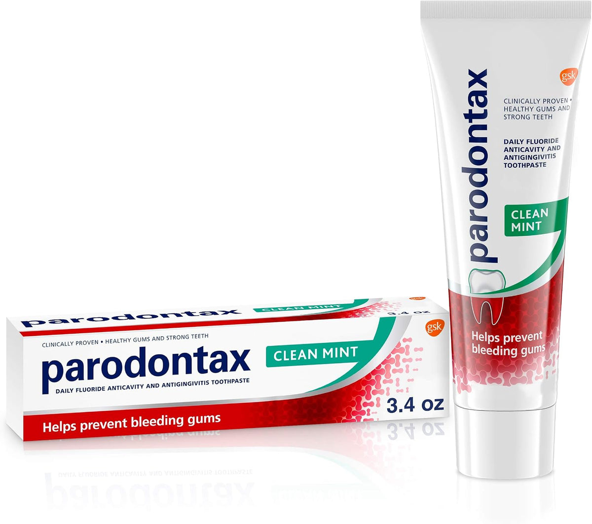 Parodontax Toothpaste for Bleeding Gums, Gingivitis Treatment and Cavity Prevention, Clean Mint - 3.4 Ounces — front product image