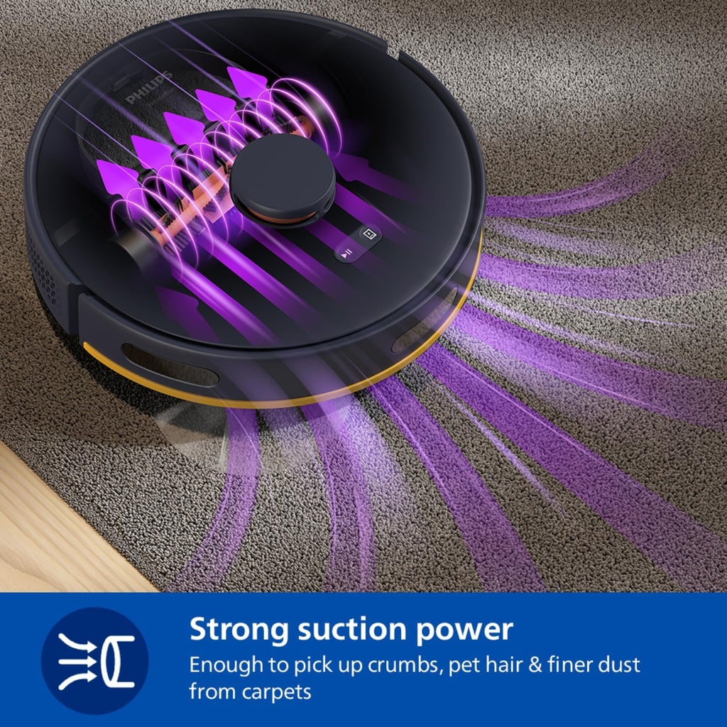 Philips Vacuum & Mop Robot With Station, 6000Pa Suction, 120 Min Runtime — Midnight Blue
