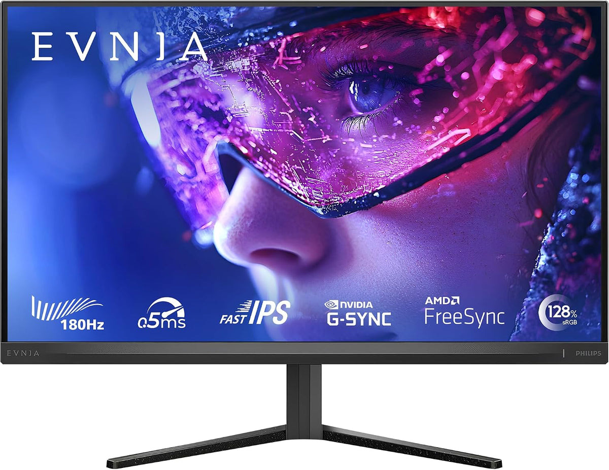 Philips Evnia, 27inch Gaming Monitor, 180Hz, 0.5ms, Fast IPS, Full HD (1920 x 1080p), HDR 10, HDMI 2.0, DP 1.4, Adaptive Sync, Low input lag, SmartControl - 27M2N3200L — Black
