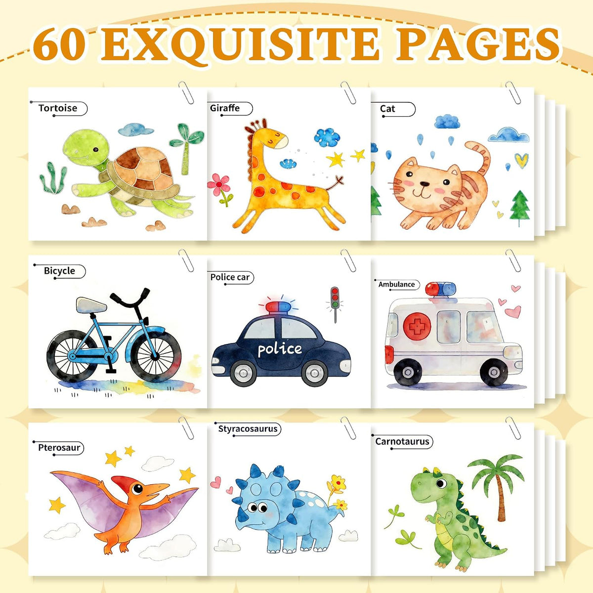 YPLUS Paint with Water Activity Books — 3 Themes