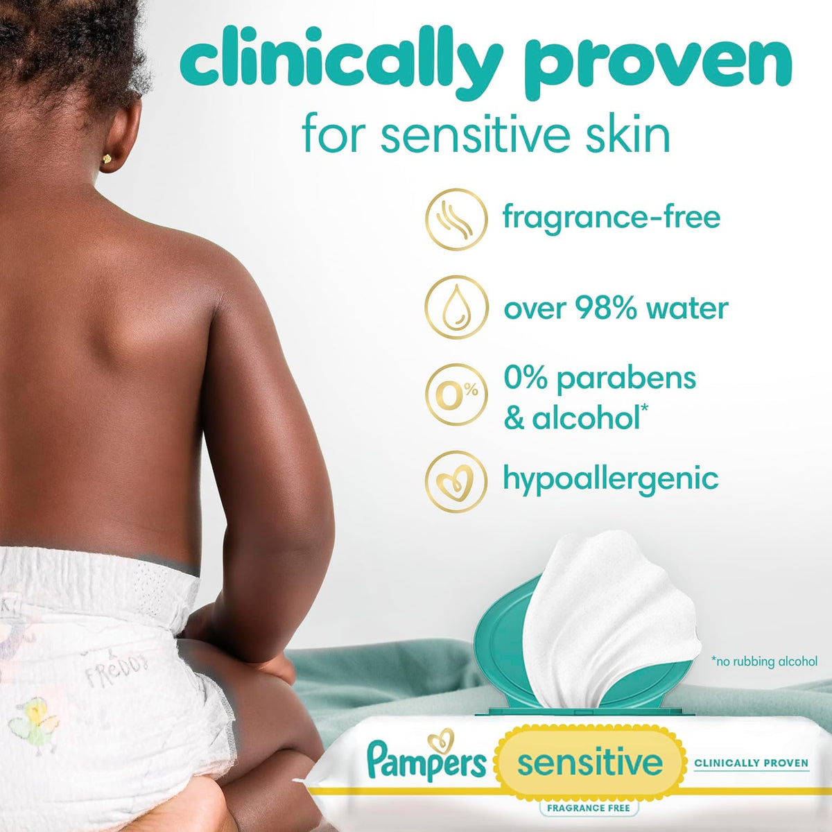 Pampers Sensitive Water Based Hypoallergenic and Unscented Baby Wipes Combo, 1008 count (Packaging May Vary)
