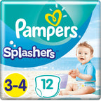 Pampers Splashers Disposable Swimming Trunks Size 3-4 (6-11kg) for Optimum Protection in the Water - 12 Nappies