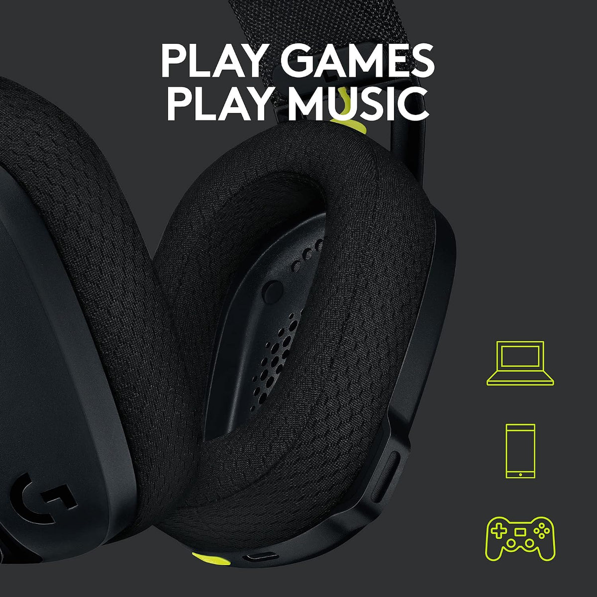 Logitech G435 Wireless Gaming Headset — Black / Neon Yellow