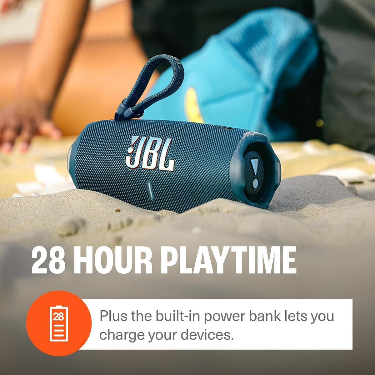 JBL Charge 6 with USB-C Braided Cable — White
