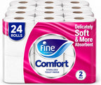 Fine Comfort Toilet Tissues Paper 24 Rolls, 180 sheets x 2 Ply — front product image