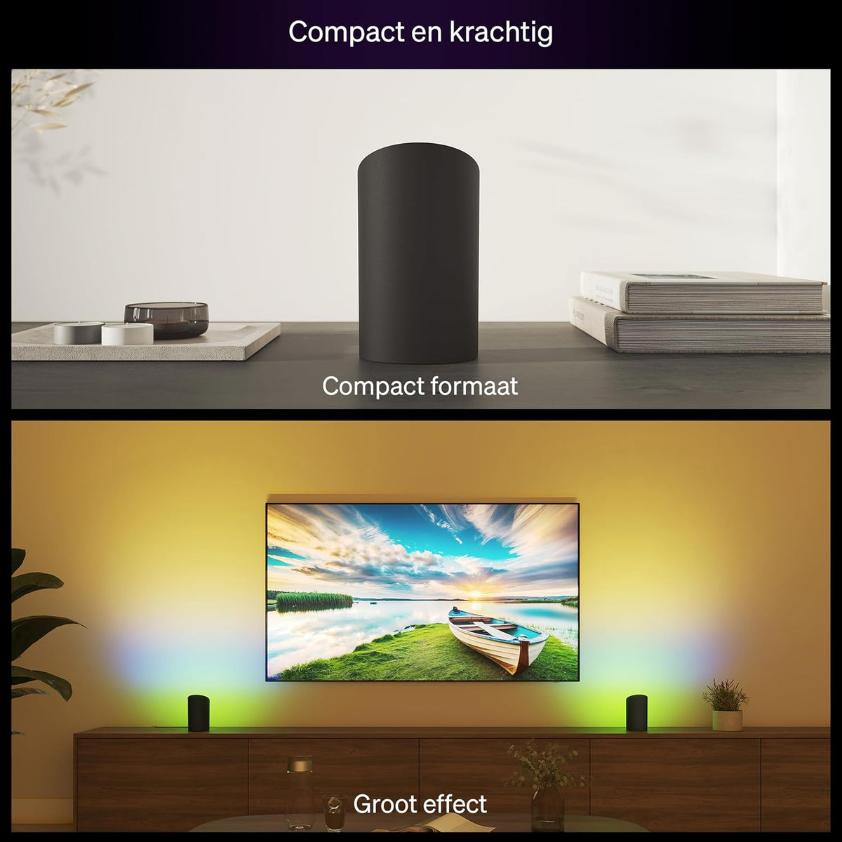 Philips Hue Play Wall Washer 2-Pack, 20W LED, Black, 929004236301 — Smart RGBW wall washer 2-pack with 20W power, 1035 lumens and 2000–6500K colour light for vibrant ambient lighting — black