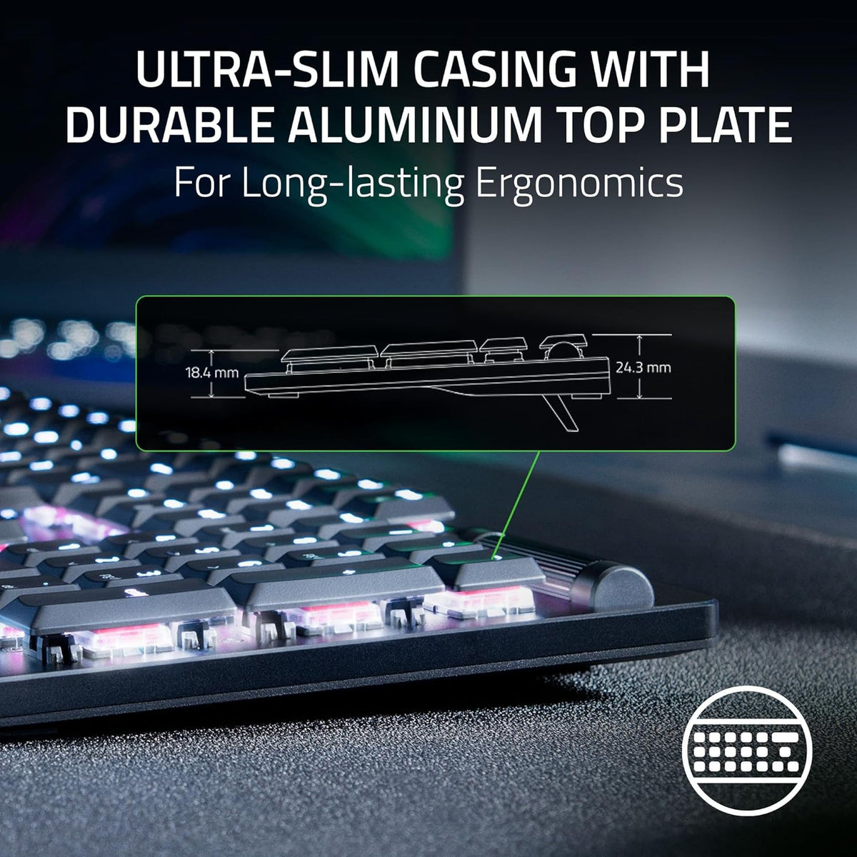 Razer DeathStalker V2 Gaming Keyboard — Black — product image 3