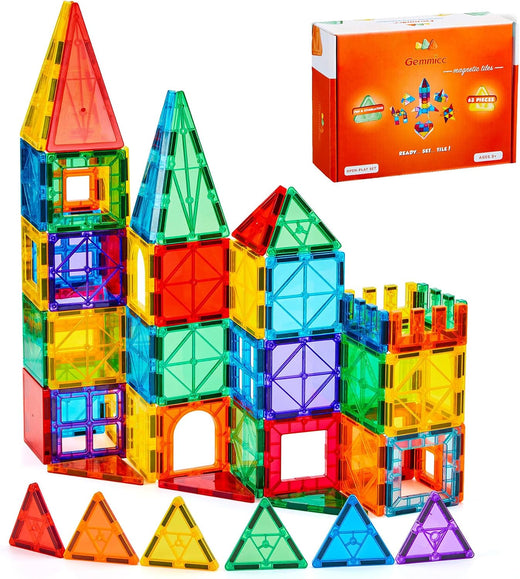 Gemmicc Classic Magnetic Tiles — 63 Pieces