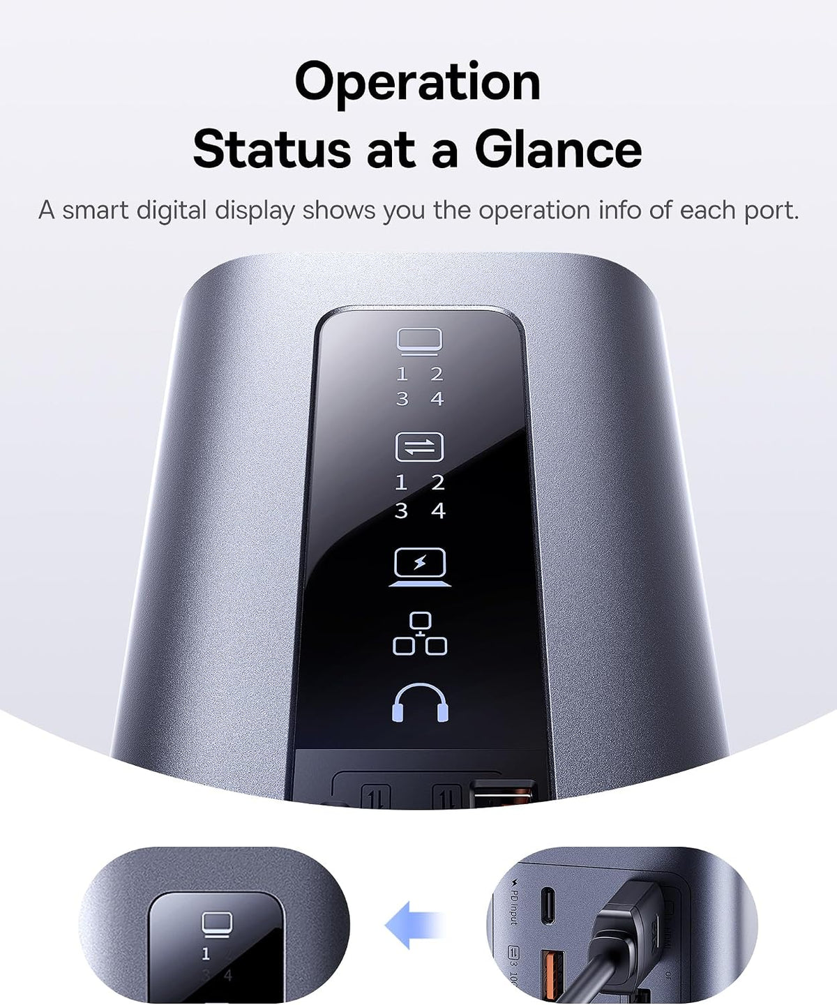 Baseus Spacemate 11-in-1 Docking Station with Power Supply for 3 Monitors — 11 in 1 for Windows with Charger — Grey