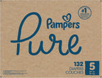 Pampers Diapers Size 5, 132 Count - Pure Protection Disposable Baby Diapers, Hypoallergenic and Unscented Protection (Packaging & Prints May Vary)