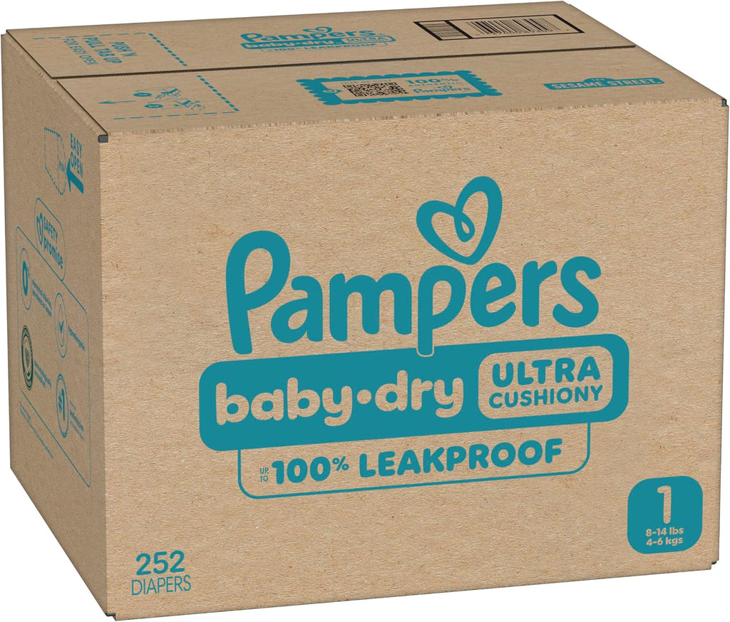 Pampers Baby Dry Diapers Size 1, 252 count - Disposable Diapers