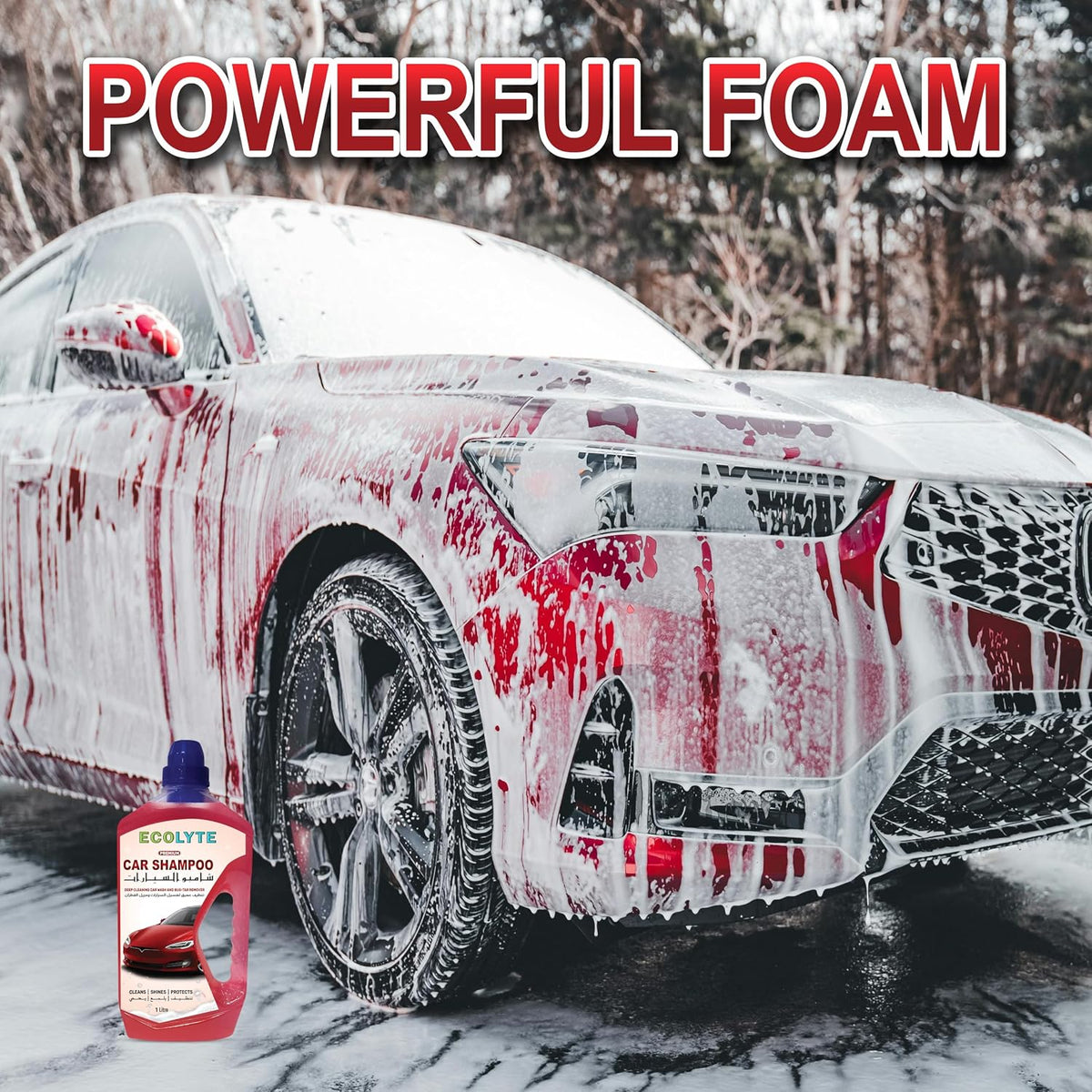 ECOLYTE+ Car Shampoo, Premium Deep Cleaning Car Wash & Bug Tar Remover Streak Free, Remove Dirt, Safe on Paint, Powerful Liquid, long-lasting, All vehicles - (1 Liter) — additional view 5