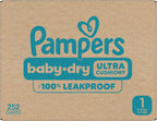 Pampers Baby Dry Diapers Size 1, 252 count - Disposable Diapers