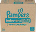 Pampers Diapers Size 5, 164 Count - Baby Dry Disposable Baby Diapers, ONE MONTH SUPPLY