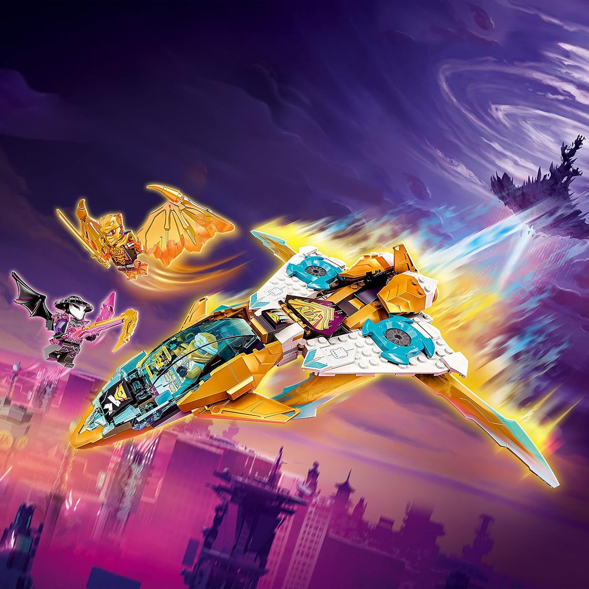 LEGO NINJAGO Zanes Golden Dragon Jet 71770 Ninja Building Toy Set for Boys, Girls, and Kids Ages 7+