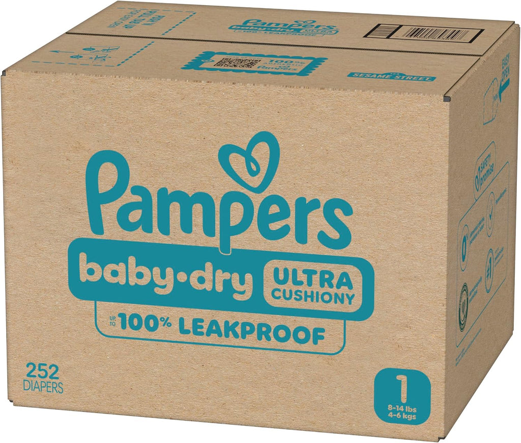 Pampers Baby Dry Diapers Size 1, 252 count - Disposable Diapers