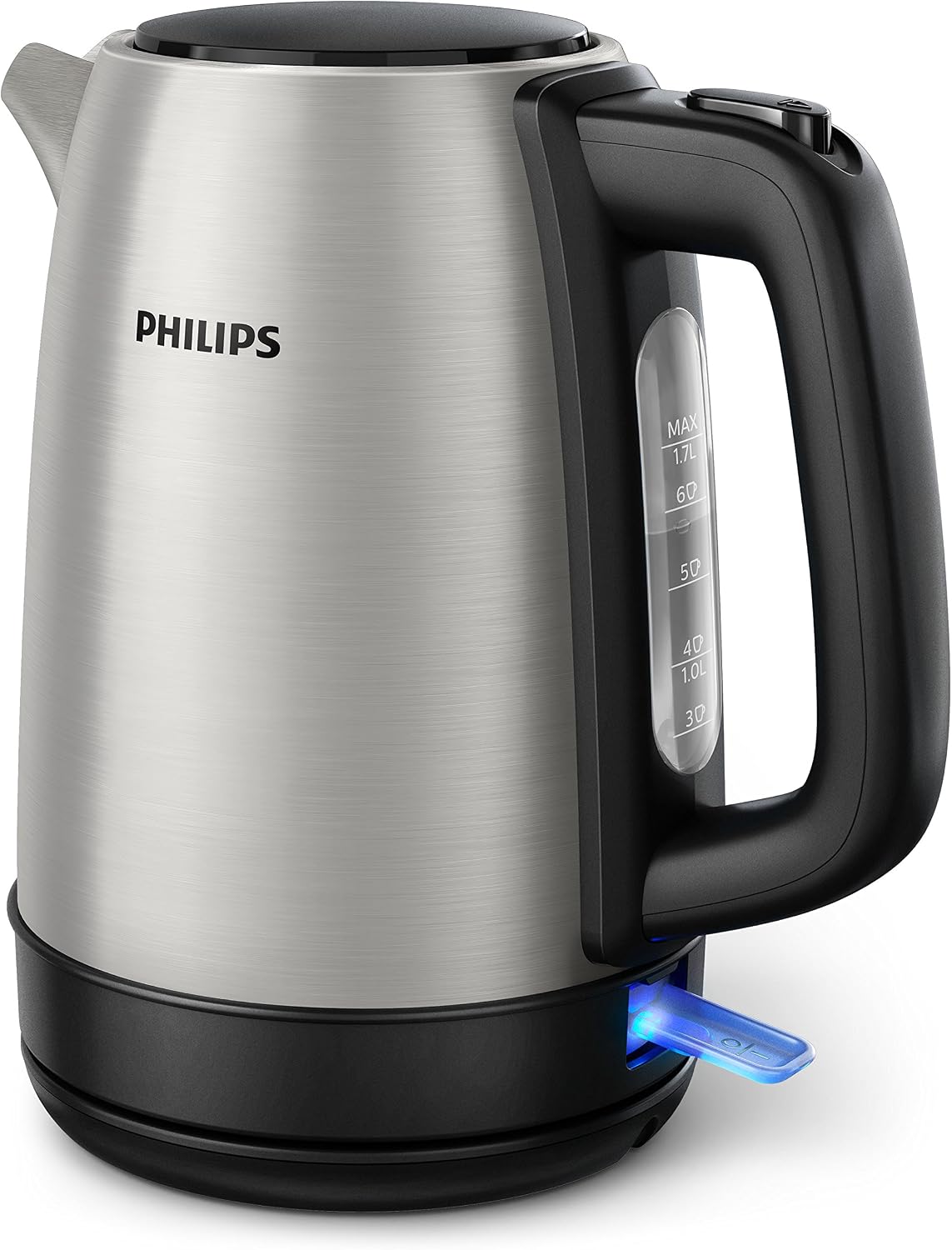 Philips HD9350/92 Daily Collection Kettle 1.7L, 2200W, Stainless Steel — Silver/Black