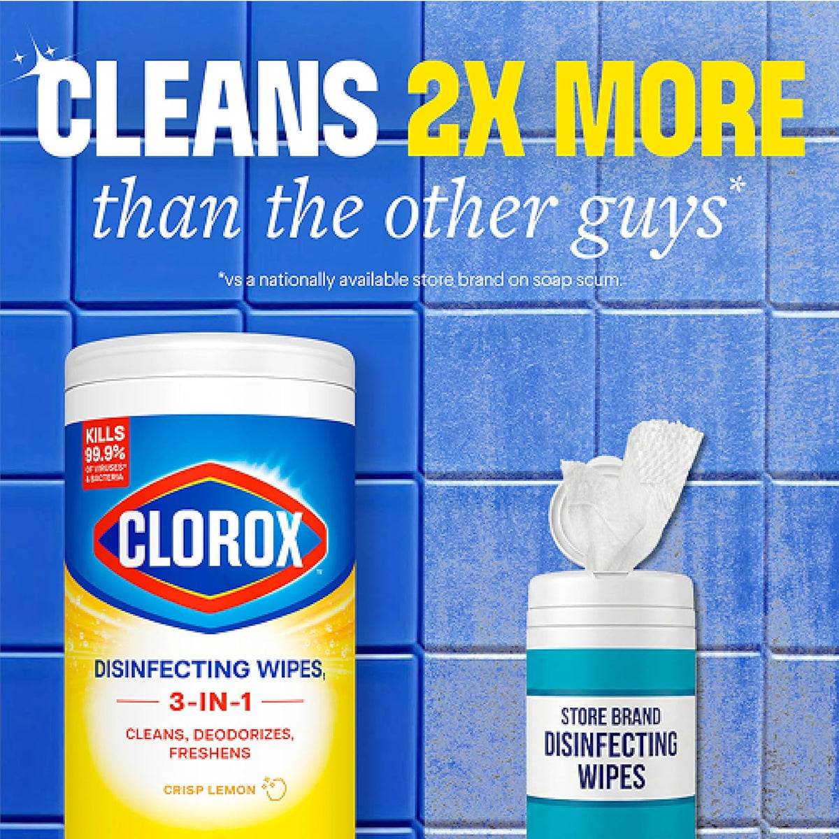 Clorox Disinfecting Wipes, Fresh Scent & Crisp Lemon Triple Pack x 35, Cleans 3x Better, Kills 99.9% of Viruses and Bacteria — additional view 3
