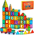 Gemmicc Deluxe Magnetic Tiles with 2 Cars — 136 Pieces — 136 Pieces