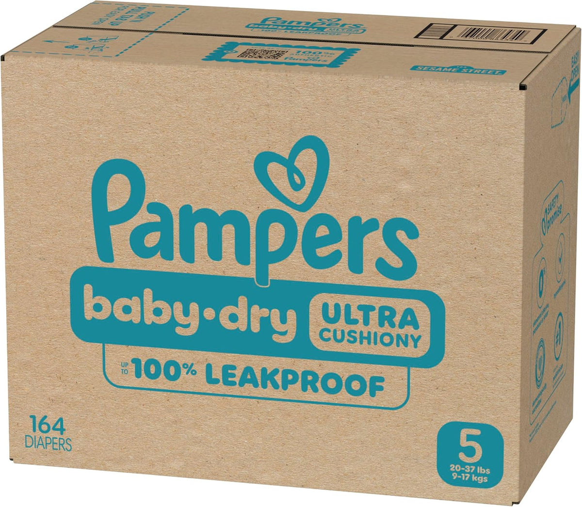 Pampers Diapers Size 5, 164 Count - Baby Dry Disposable Baby Diapers, ONE MONTH SUPPLY