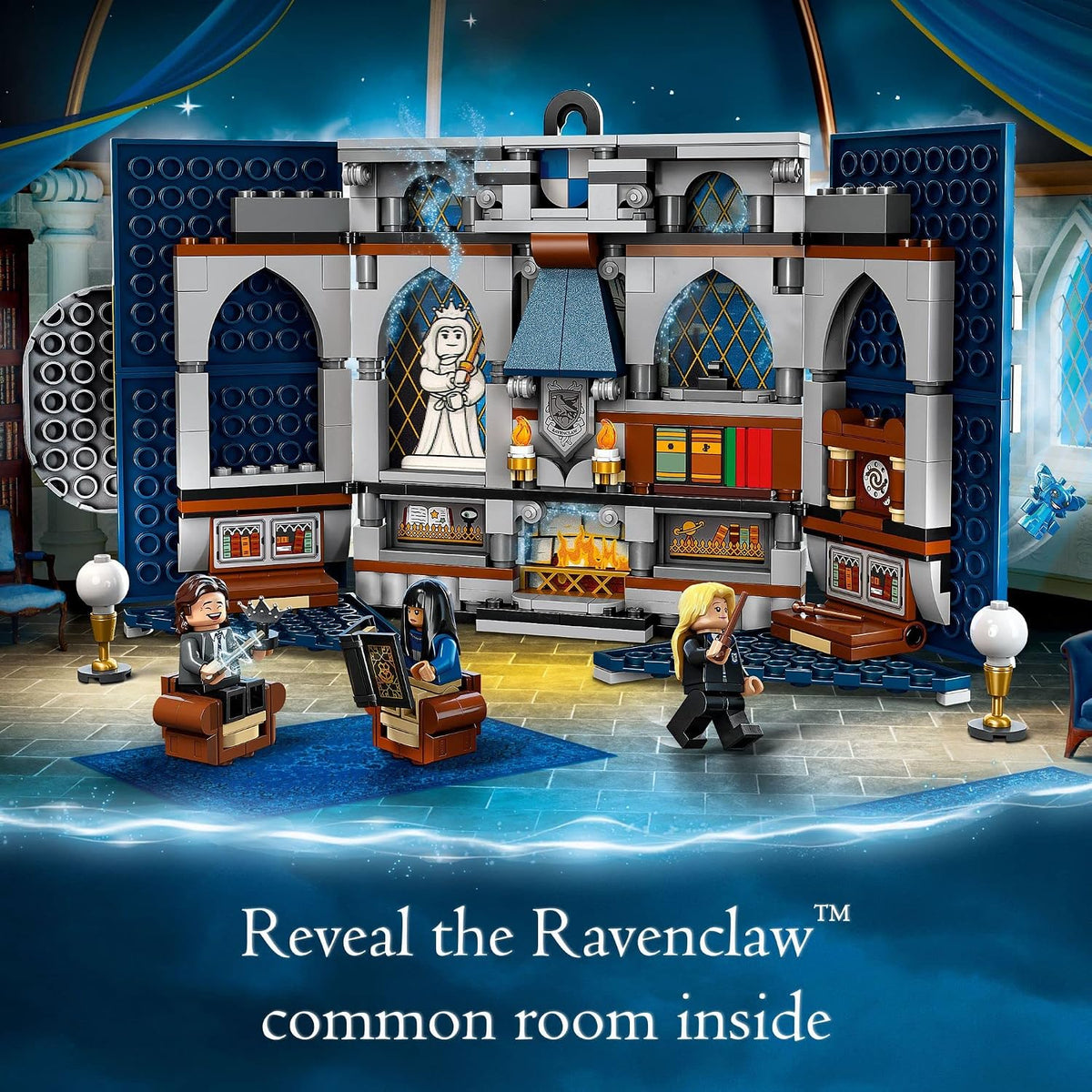 LEGO 76411 Harry Potter Ravenclaw House Banner Hogwarts Castle Toy or Wall Display with Luna Lovegood Figurine Collectible Travel Toys