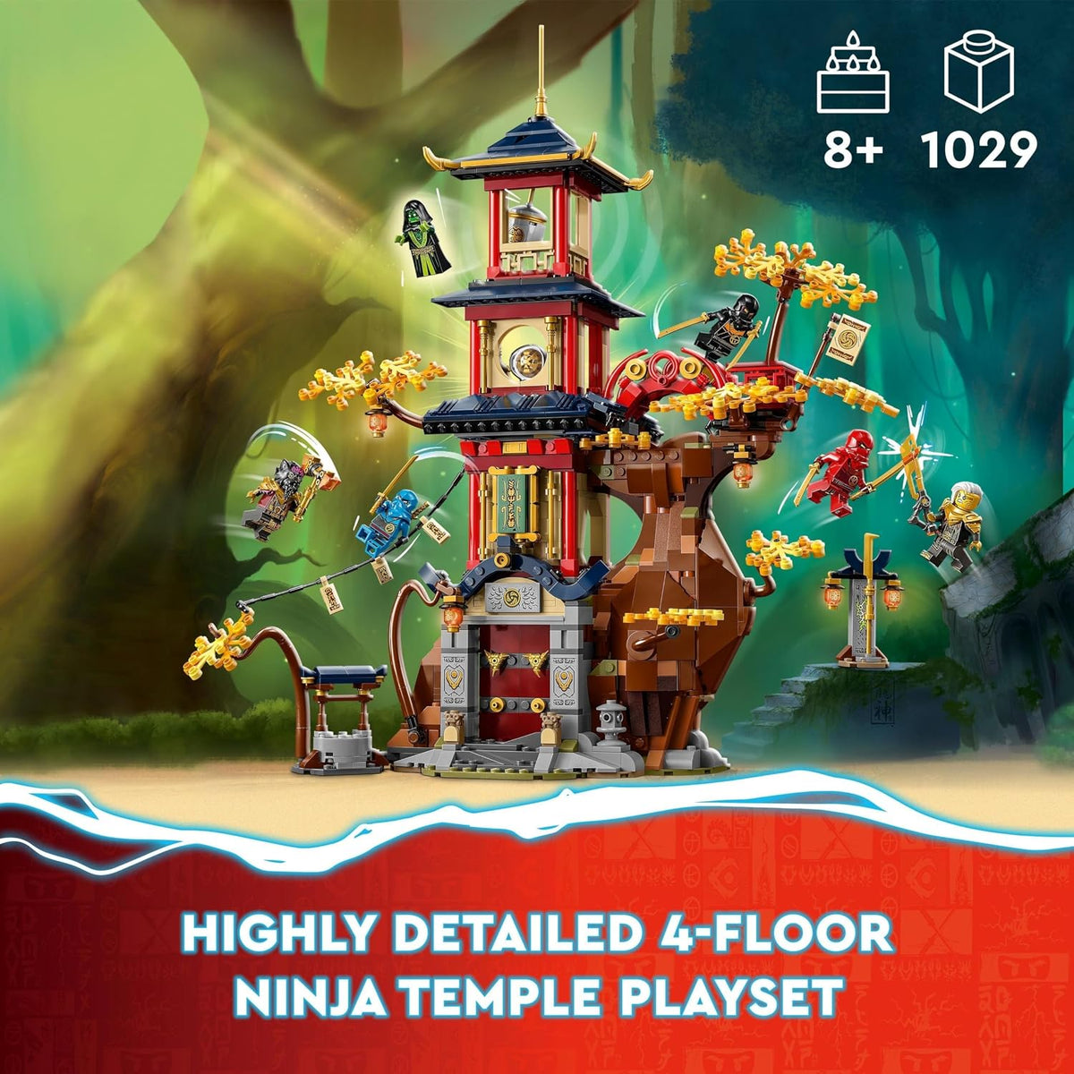 LEGO® NINJAGO® Temple of the Dragon Energy Cores 71795 Building Toy Set (1,029 Pieces)