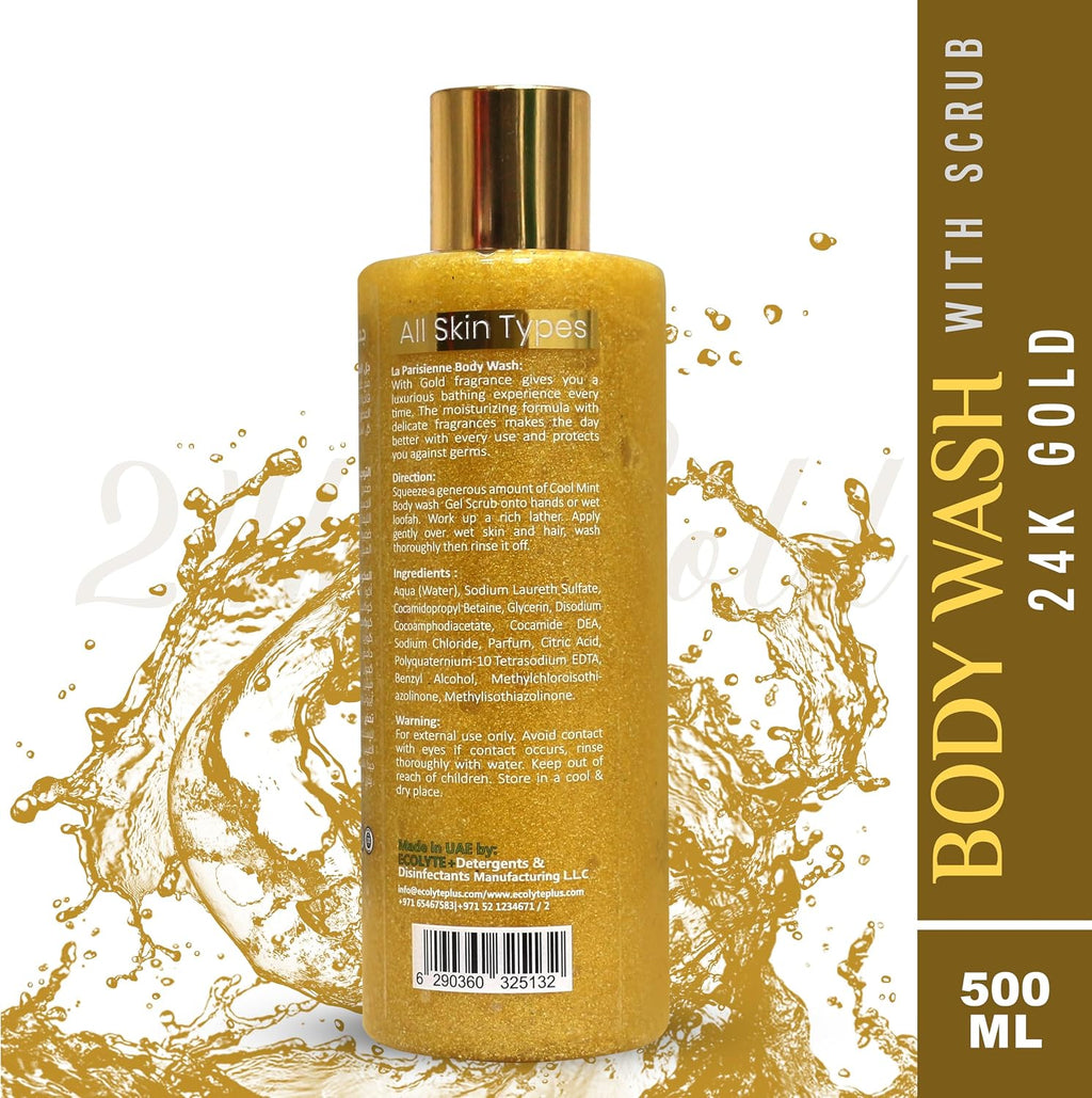 ECOLYTE+ Body Wash Scrub La Parisienne Premium (24K Gold, 500 ml) — additional view 2