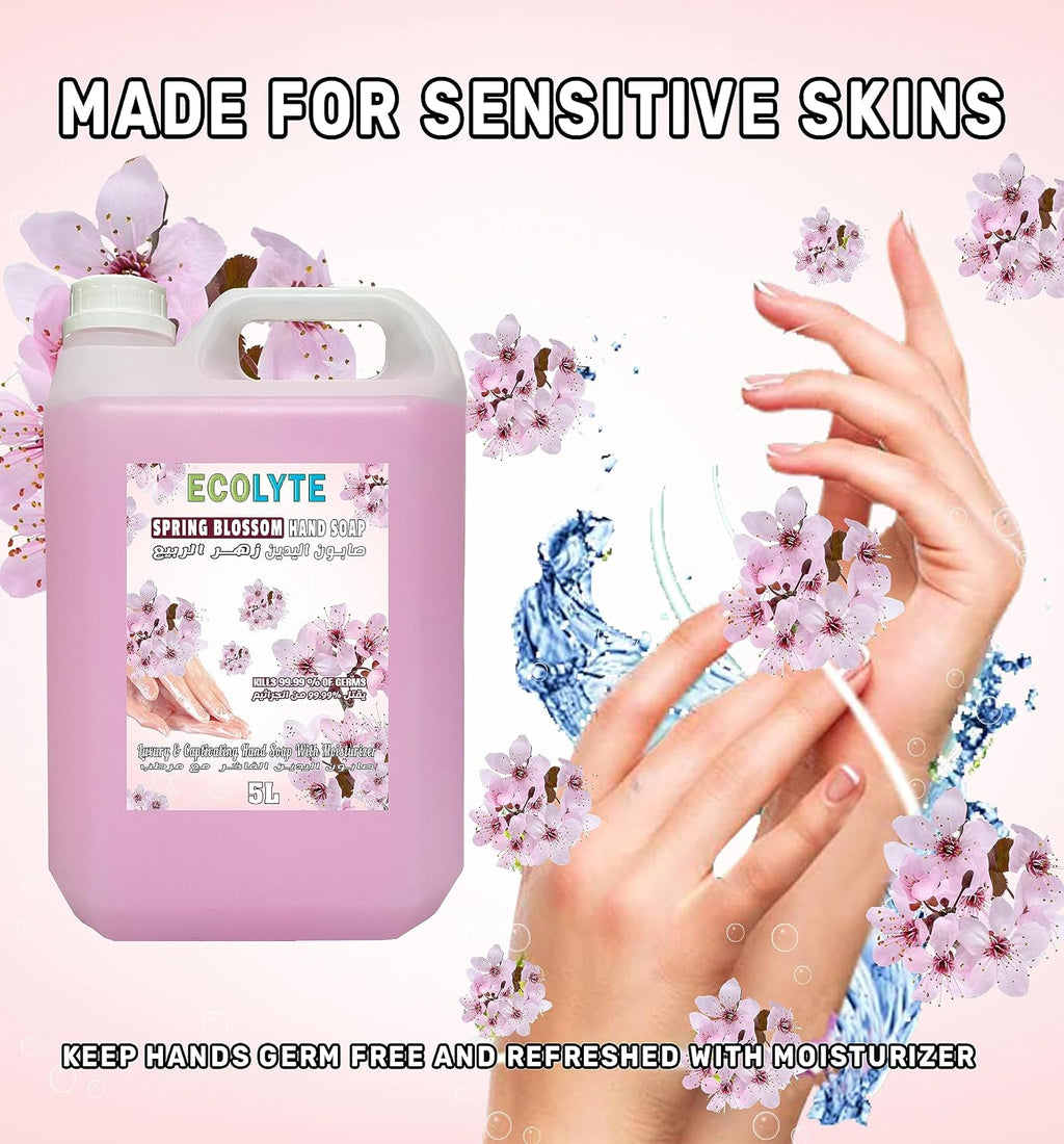 ECOLYTE+ Disinfectant Ecolyte Premium Hand Wash Liquid Refill - 5 Liter - Spring Blossom - Effective Germ Protection — additional view 6