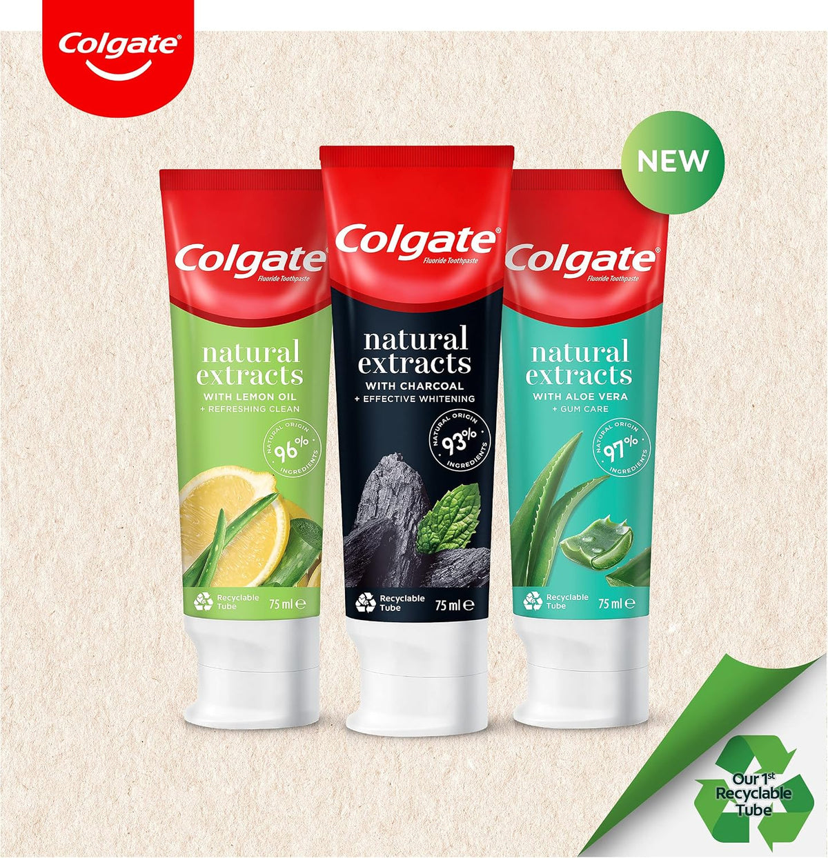 Colgate Natural Extracts Charcoal Whitening Toothpaste 75ml 2 pieces Value Pack — additional product view 2