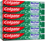Colgate Toothpaste Max Fresh Clean Mint, Green Gel Toothpaste, With Cooling Crystals, 6x75 ml, 6 Pack — front product image