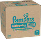 Pampers Baby Dry Diapers - Size 2, One Month Supply (234 Count), Absorbent Disposable Diapers