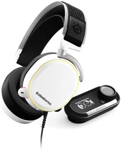 SteelSeries Arctis Pro + GameDAC White Wired Gaming Headset for PC & PlayStation - Illuminated Ear Cups - Certified Hi-Res Audio - Dedicated Digital Audio Controller & Amp — product image 1