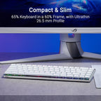 ASUS ROG Falchion RX Low Profile 65% Compact Wireless Gaming Keyboard, Pre-lubed ROG RX Red Low-Profile Optical Switches, Integrated Silicone Dampening Foam, ABS Keycaps, Arabic Layout, White — product image 2