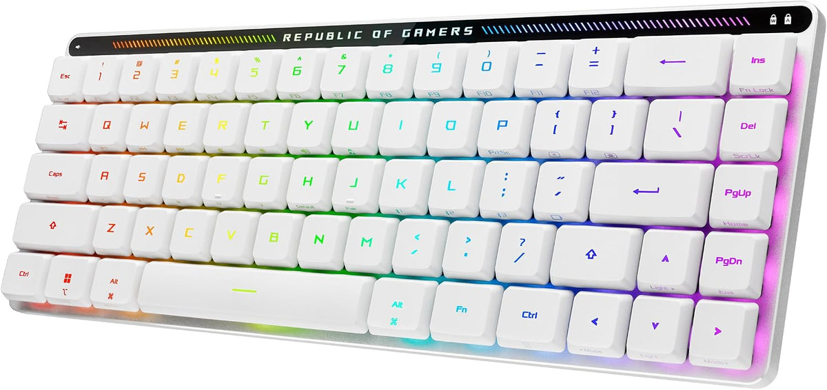 ASUS ROG Falchion RX Low Profile 65% Compact Wireless Gaming Keyboard, Pre-lubed ROG RX Red Low-Profile Optical Switches, Integrated Silicone Dampening Foam, ABS Keycaps, Arabic Layout, White — product image 1