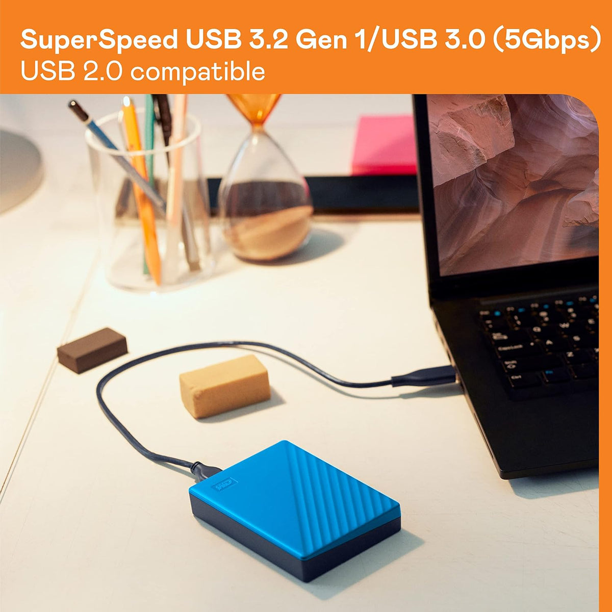 Western Digital 4TB My Passport Portable External Hard Drive with backup software and password protection, Blue - WDBPKJ0040BBL-WESN — product image 5