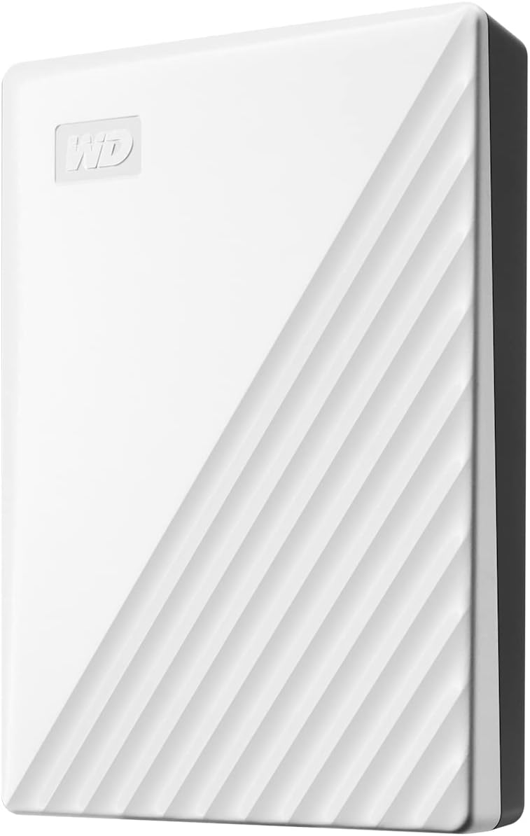 Western Digital 4TB My Passport Portable External Hard Drive with password protection and auto backup software, White - BPKJ0040BWT-WESN — product image 1