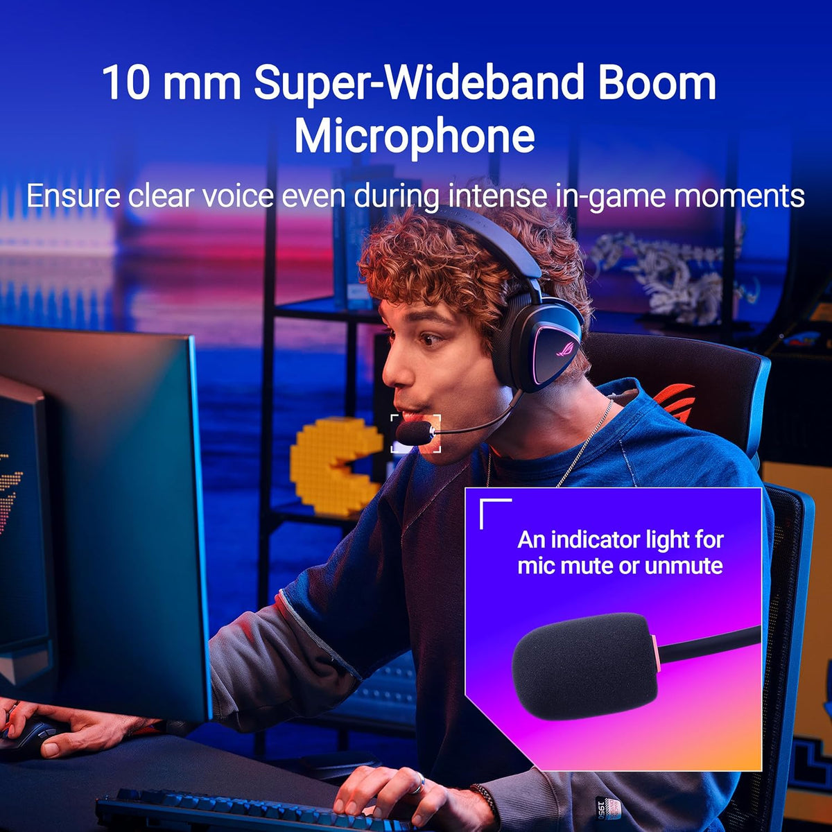 ASUS ROG Delta II Wireless Gaming Headset (50mm Titanium Drivers, ROG SpeedNova, 10mm Super-Wideband Mic, 110-HR Battery, DualFlow Audio, BT, 2.4GHz, 3.5mm, For PC, Switch, PS4, PS5, Xbox)- Black — product image 5