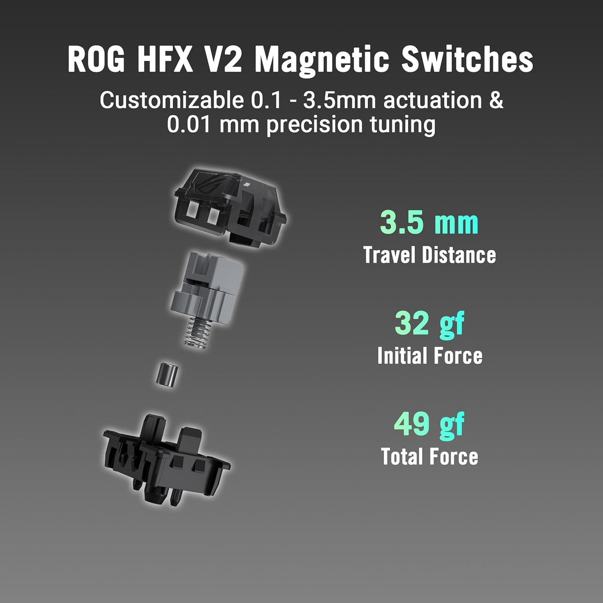 ASUS ROG Falchion Ace 75 HE Wired Gaming Keyboard, Hall Effect HFX V2 Magnetic Switch, Rapid Trigger Adjustable Actuation, Hot-Swappable, 8000Hz Polling Rate, 75% TKL, RGB, Arabic Layout, Black — product image 2