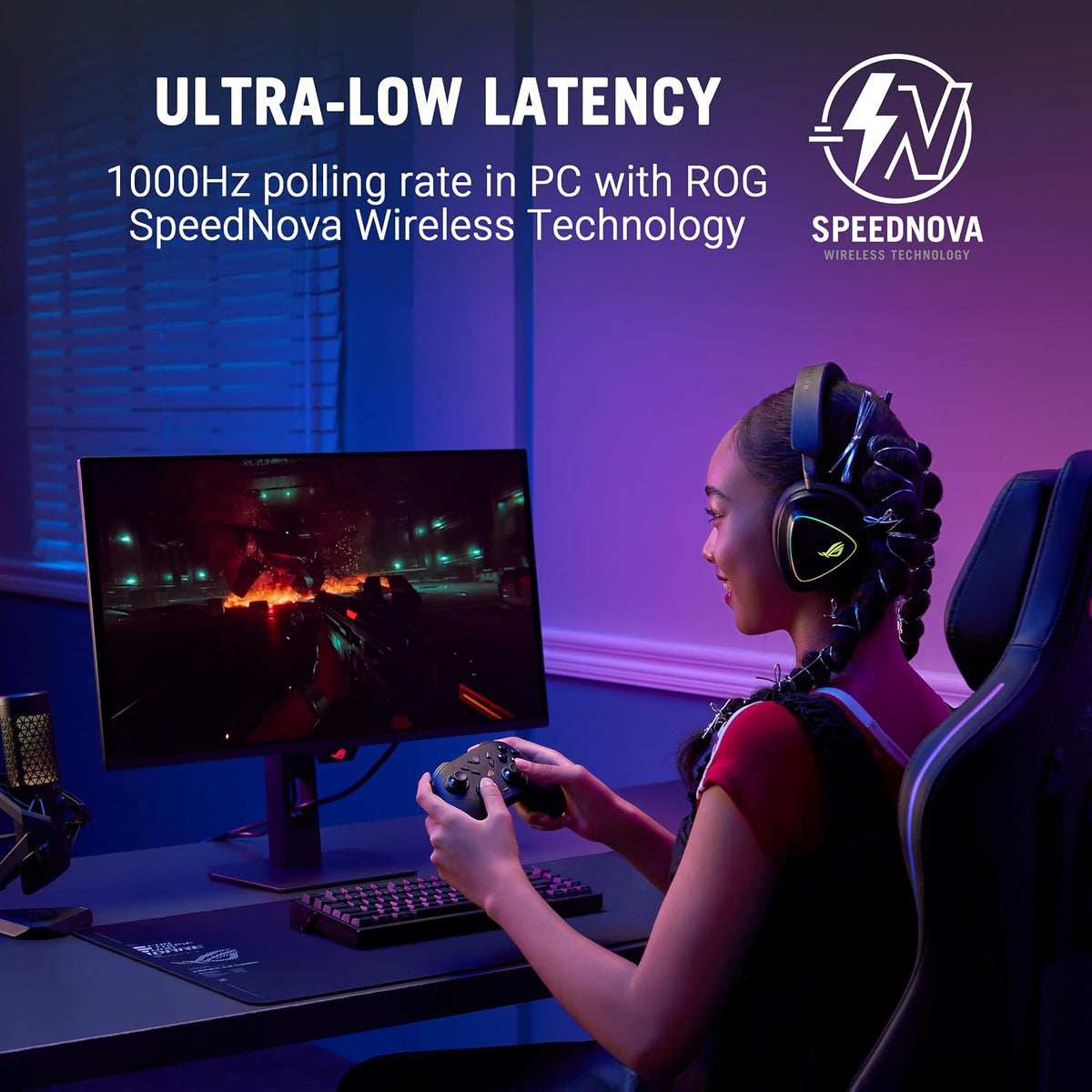 ASUS ROG Raikiri II Xbox Wireless Gaming Controller TMR joysticks, Xbox/PCs/Ally support, 1000Hz Polling Rate, Dual-Mode Triggers, 4 Rear Buttons, Micro-Switch Buttons, Up to 50 hours Battery Life — product image 3