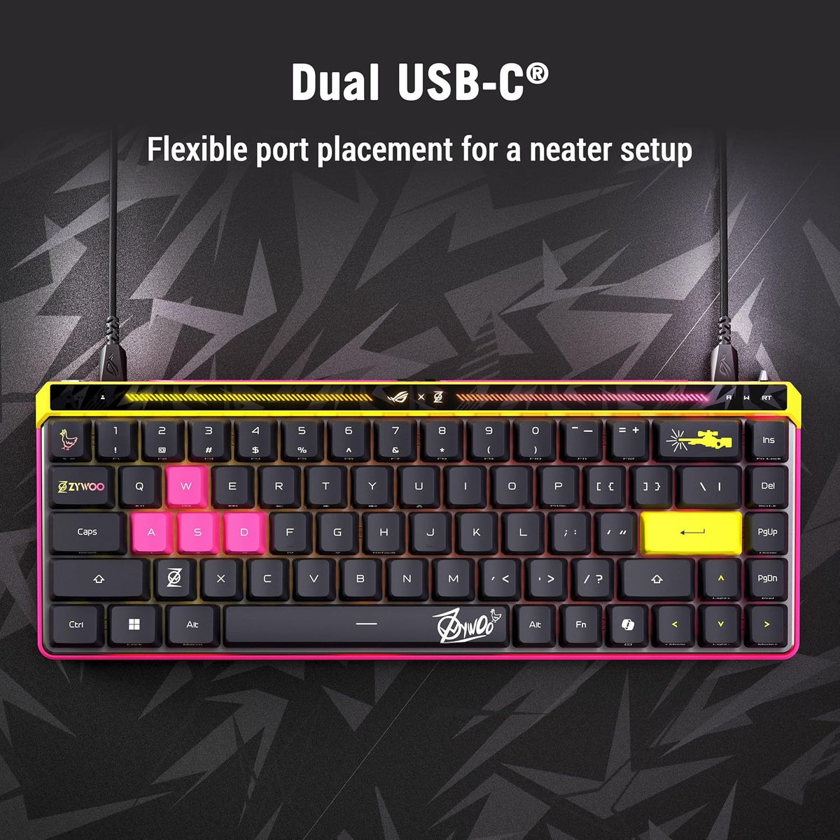 ASUS ROG Falchion Ace HFX ZywOo Edition Wired Analog Gaming Keyboard, Rapid Trigger Hall Effect ROG HFX Magnetic Switches, 8K Polling Rate, Adjustable Actuation, PBT, US Layout — product image 5