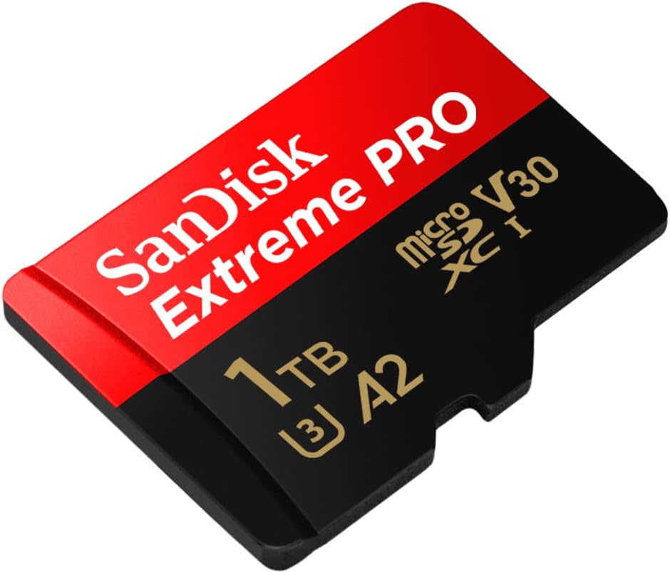 SanDisk 1TB Extreme Pro microSD UHS I Card for 4K Video on Smartphones, Action Cams & Drones 200MB/s Read, 140MB/s Write, SDSQXCD 1T00 GN6MA, Red/Black — product image 2
