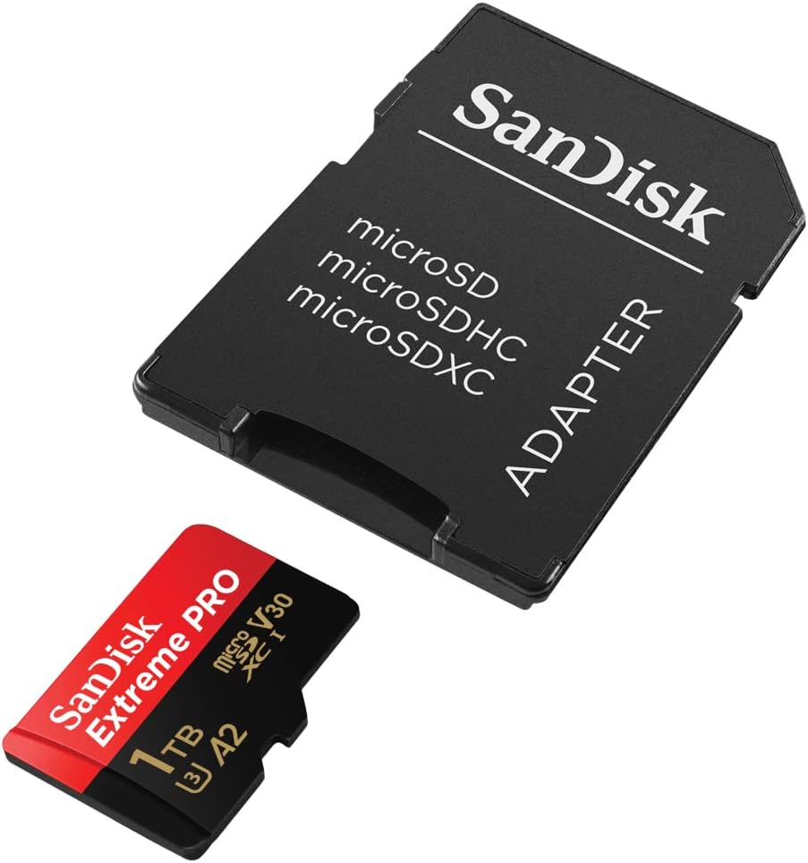 SanDisk 1TB Extreme Pro microSD UHS I Card for 4K Video on Smartphones, Action Cams & Drones 200MB/s Read, 140MB/s Write, SDSQXCD 1T00 GN6MA, Red/Black — product image 4