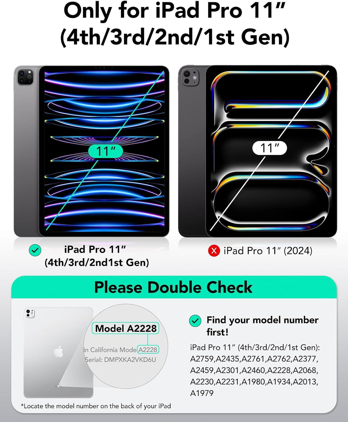 B0B6FNYZMZ | ESR for iPad Pro 11 Inch Case 2022/2021/2020 (4th/3rd/2nd Generation), Strong Magnetic Attachment, Trifold Stand Case, Full Pencil 2 Support, Auto Sleep/Wake Up, White | Bright White | Image 2