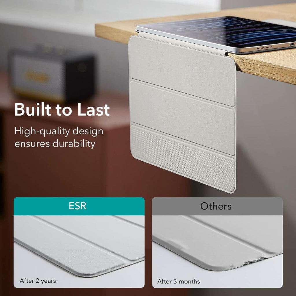 B0B6FNYZMZ | ESR for iPad Pro 11 Inch Case 2022/2021/2020 (4th/3rd/2nd Generation), Strong Magnetic Attachment, Trifold Stand Case, Full Pencil 2 Support, Auto Sleep/Wake Up, White | Bright White | Image 9