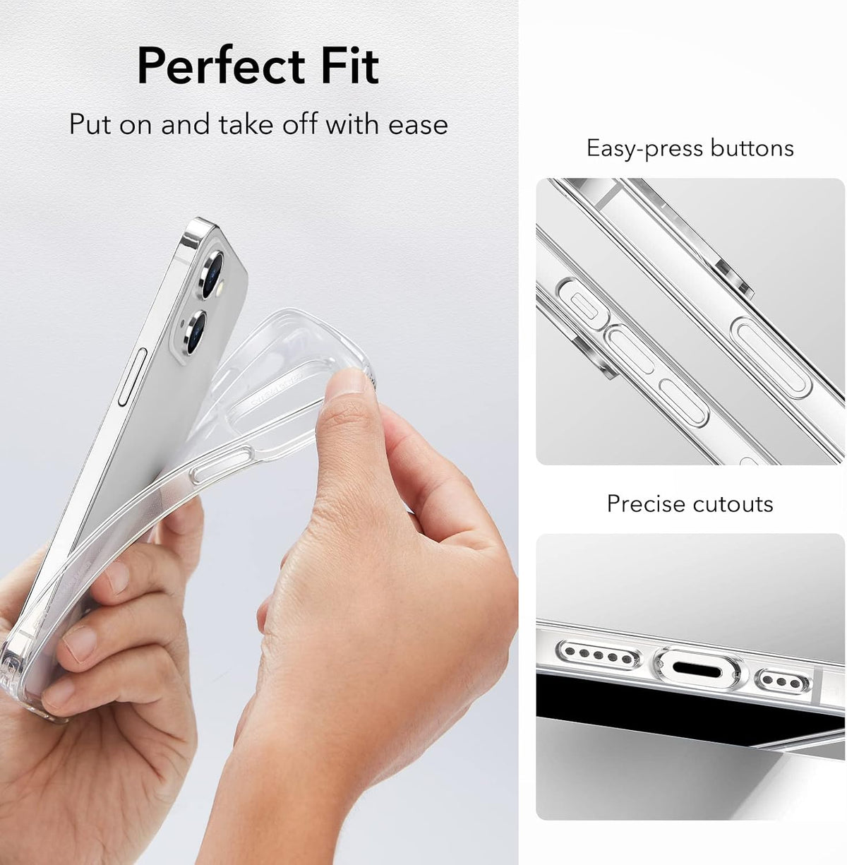 B0B6RWRR41 | ESR for iPhone 14 Plus Case, Shockproof Thin Silicone Phone Case, Yellowing-Resistant Slim Transparent TPU Cover for iPhone 14 Plus, Project Zero Series, Clear | Default Title | Image 7