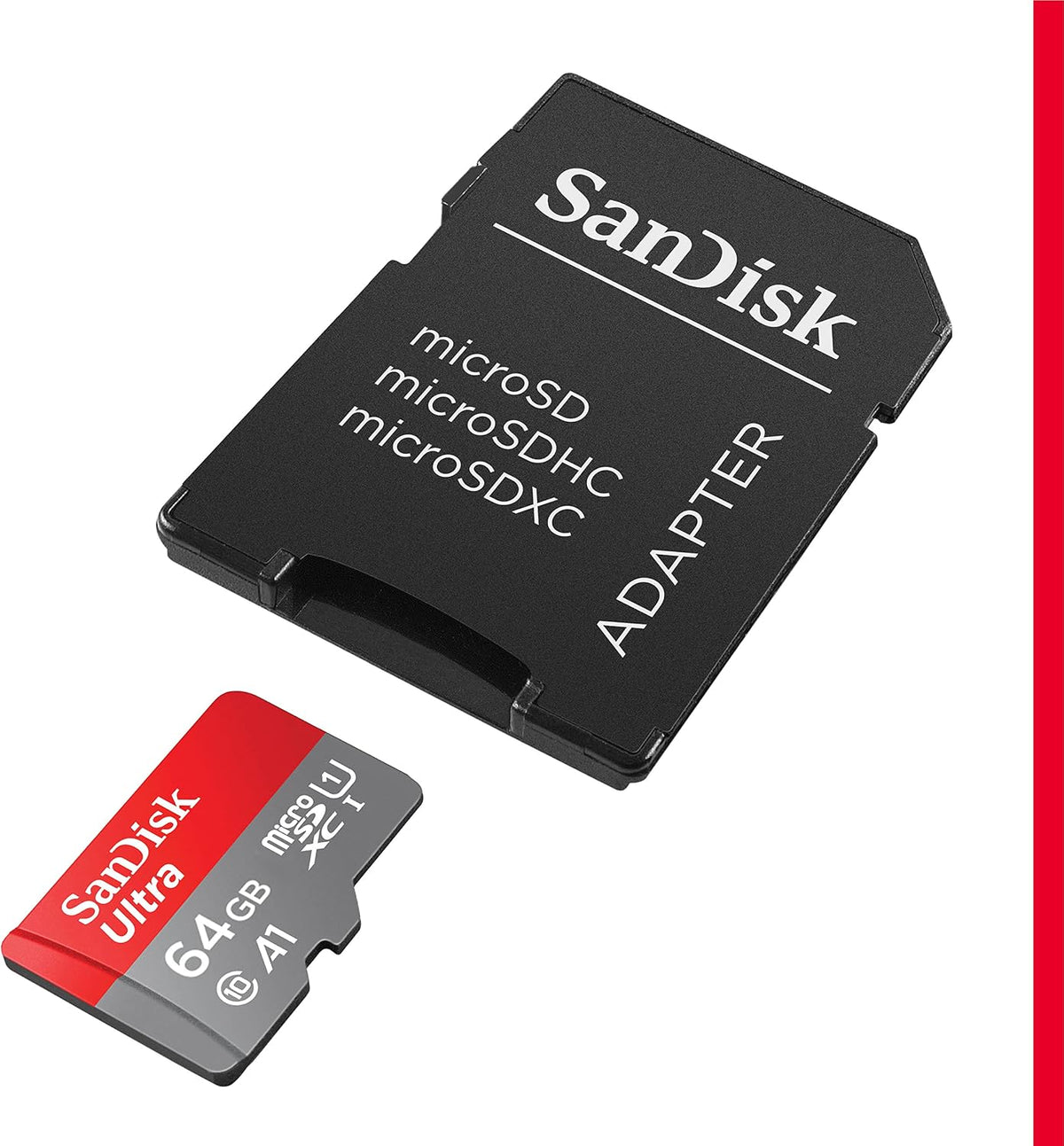 SanDisk 64GB Ultra microSDXC card + SD adapter up to 140 MB/s with A1 App Performance UHS-I Class 10 U1 - Twin Pack — product image 2