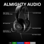 SteelSeries Arctis Nova 1 — Multi-System Gaming Headset — Hi-Fi Drivers — 360° Spatial Audio — AirWeave Memory Foam Ear Cushions — Ultra Lightweight — PC, PS5, PS4, Switch, Xbox - Black — product image 3