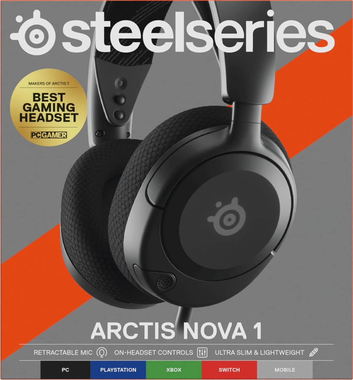 SteelSeries Arctis Nova 1 — Multi-System Gaming Headset — Hi-Fi Drivers — 360° Spatial Audio — AirWeave Memory Foam Ear Cushions — Ultra Lightweight — PC, PS5, PS4, Switch, Xbox - Black — product image 16